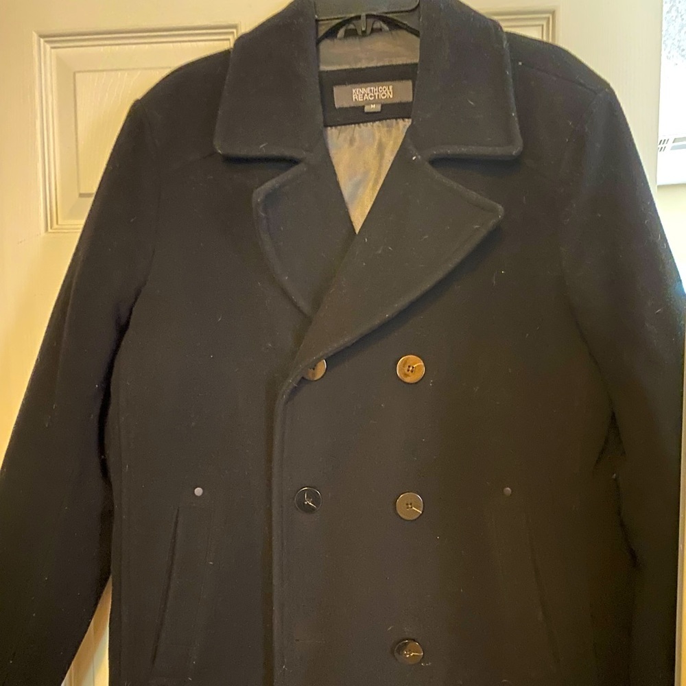 Men's Kenneth Cole Reaction Black P Coat. Size Medium